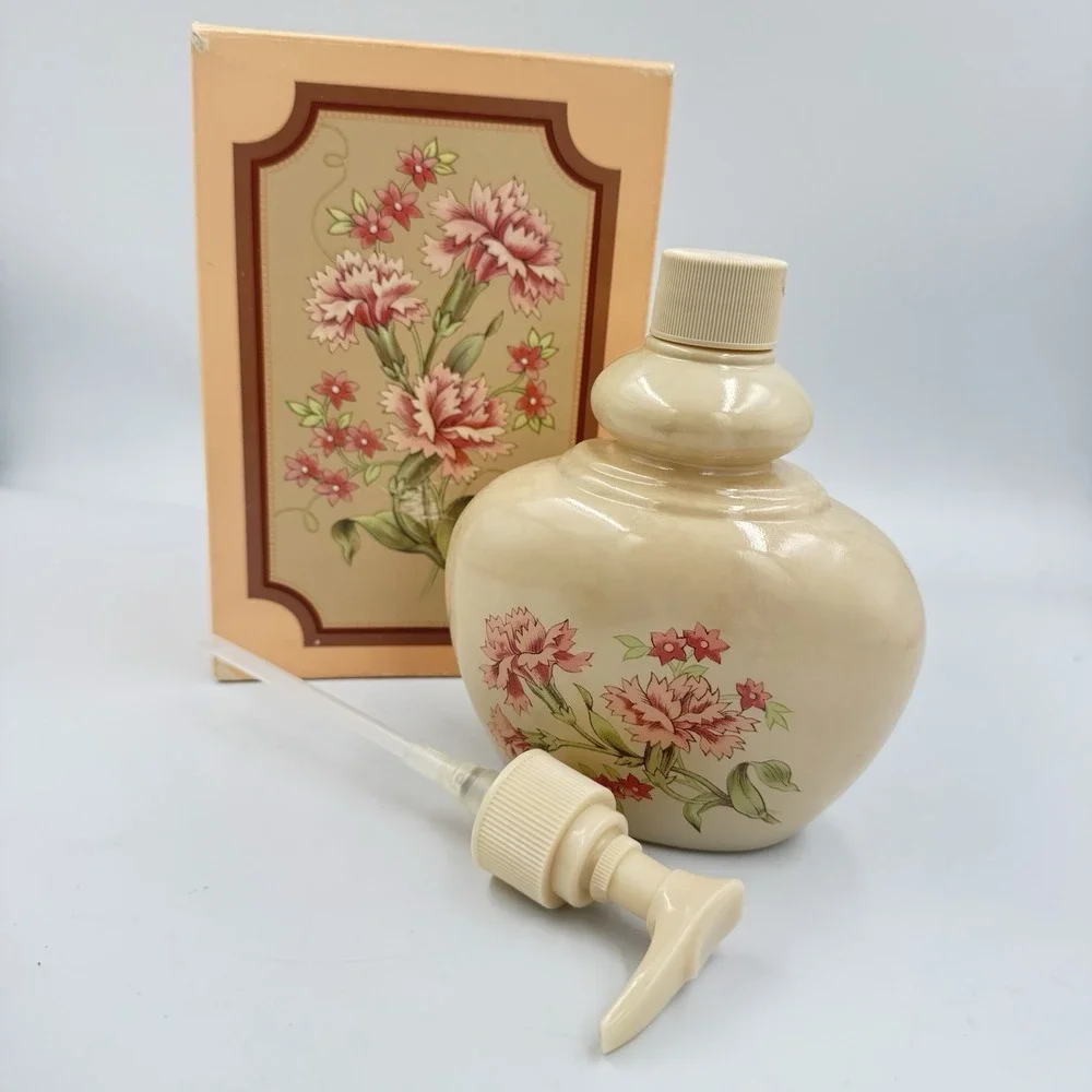 Vintage Avon The Vanity Collection Care Deeply Lotion Pump Ceramic Box - Picture 1 of 3